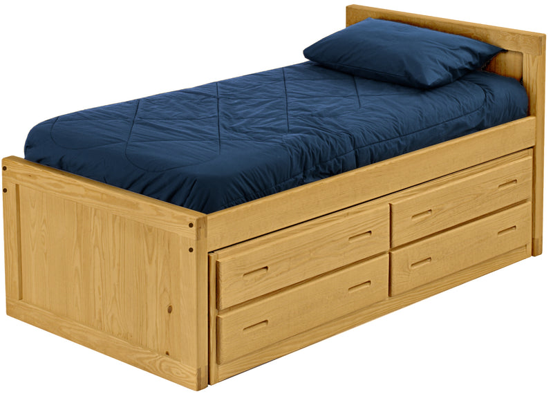 Captain's Bed with 4 Drawer Unit, Full, 39" Headboard and 26" Footboard By Crate Designs. 4411