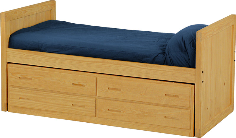 Captain's Day Bed with 4 Drawer Unit, Twin, 39" Headboard and Footboard By Crate Designs. 4012