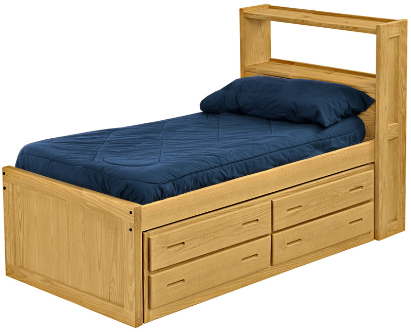 Captain's Bookcase Bed with Drawer, Twin, By Crate Designs. 4355