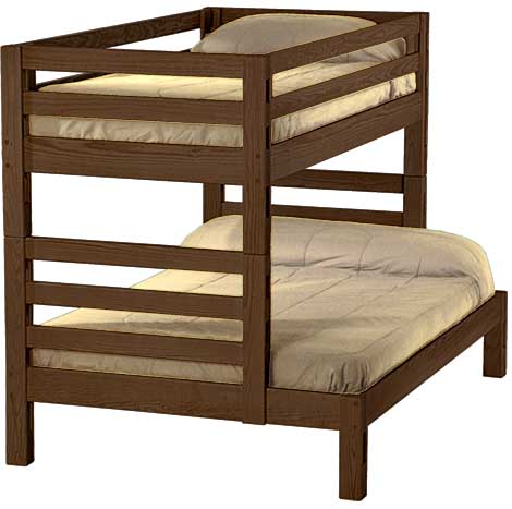 Ladder End Bunk Bed, Twin Over Full, By Crate Designs. 4006