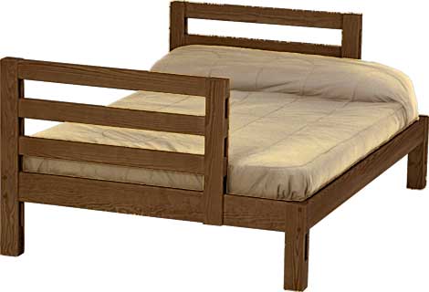 Ladder End Lower Bunk Bed Cutaway, Full, By Crate Designs. 4206