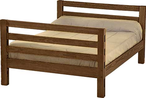 Ladder End Lower Bunk Bed, Full, By Crate Designs. 4207