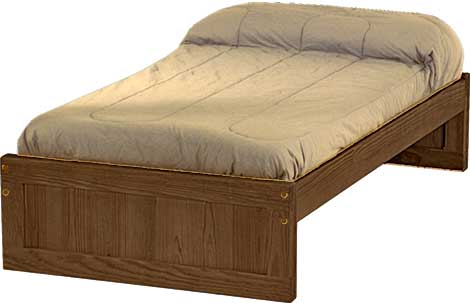 Panel Bed, Twin, 16" Headboard and Footboard, By Crate Designs. 4366