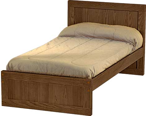 Panel Bed, Twin, 37" Headboard and 16" Footboard, By Crate Designs. 4376