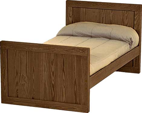 Panel Bed, Twin, 37" Headboard and 29" Footboard, By Crate Designs. 4379