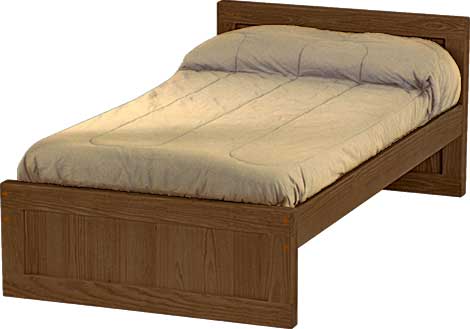 Panel Bed, Twin, 29" Headboard and 16" Footboard, By Crate Designs. 4396