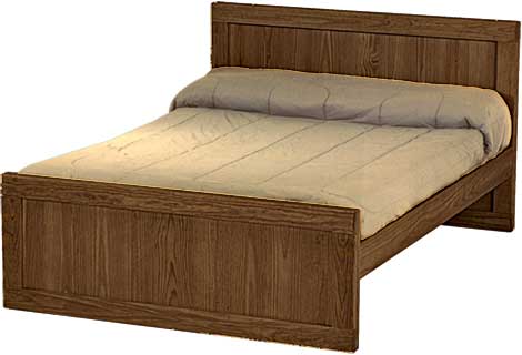 Panel Bed, Full, 37" Headboard and 22" Footboard, By Crate Designs. 4472