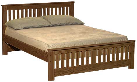 Shaker Bed, Full, 36" Headboard and 18" Footboard, By Crate Designs. 44768