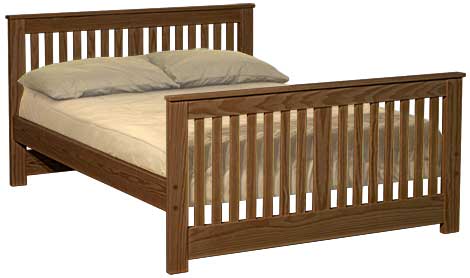 Shaker Bed, Full, 36" Headboard and 29" Footboard, By Crate Designs. 44769