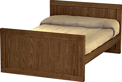 Panel Bed, Full, 37" Headboard and 29" Footboard, By Crate Designs. 4479