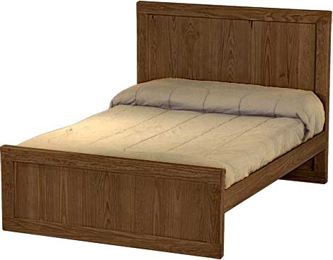 Panel Bed, Full, 48" Headboard and 22" Footboard, By Crate Designs. 4482