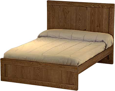 Panel Bed, Full, 48" Headboard and 16" Footboard, By Crate Designs. 4486