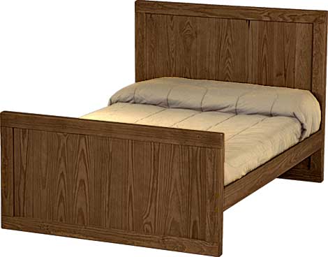 Panel Bed, Full, 48" Headboard and 29" Footboard, By Crate Designs. 4489