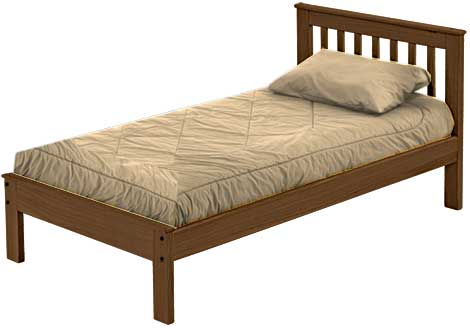 Mission Bed, Twin, 36" Headboard and 17" Footboard, By Crate Designs. 4767