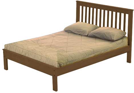 Mission Bed, Queen, 44" Headboard and 17" Footboard, By Crate Designs. 4947