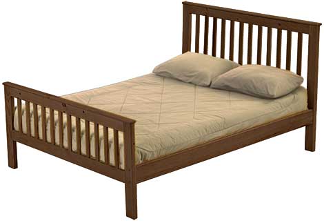 Mission Bed, Queen, 44" Headboard and 29" Footboard, By Crate Designs. 4949