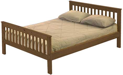 Mission Bed, Queen, 36" Headboard and 29" Footboard, By Crate Designs. 4969