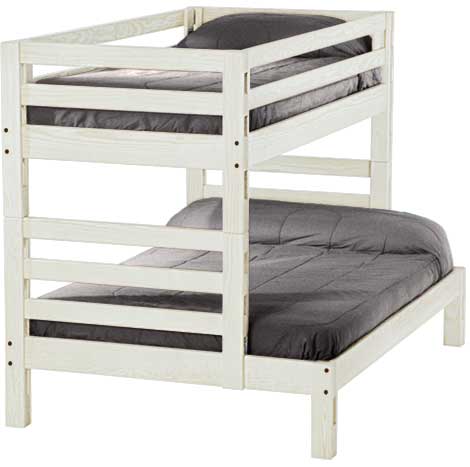 Ladder End Bunk Bed, Twin Over Full, By Crate Designs. 4006