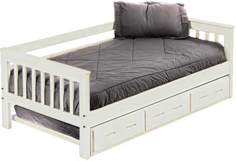 Mission Day Bed with Drawers, Twin, 29" High, By Crate Designs. 4717