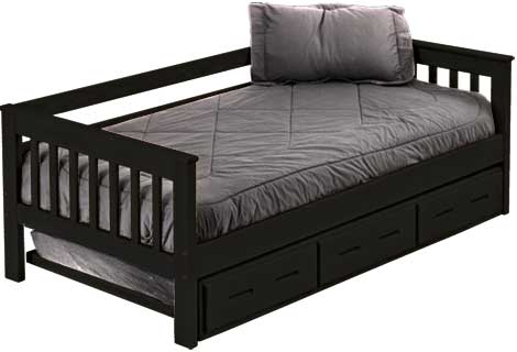 Mission Day Bed with Drawers, Twin, 29" High, By Crate Designs. 4717