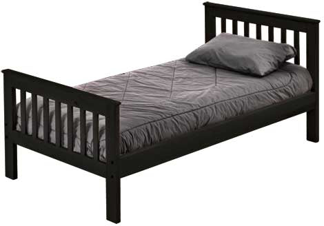 Mission Bed, Twin, 36" Headboard and 29" Footboard, By Crate Designs. 4769