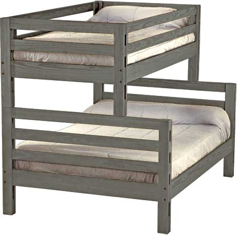 Ladder End Bunk Bed, Twin Over Full, By Crate Designs. 4009