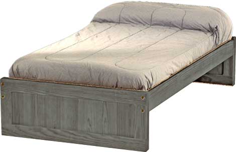 Panel Bed, Twin, 16" Headboard and Footboard, By Crate Designs. 4366