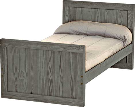 Panel Bed, Twin, 37" Headboard and 29" Footboard, By Crate Designs. 4379