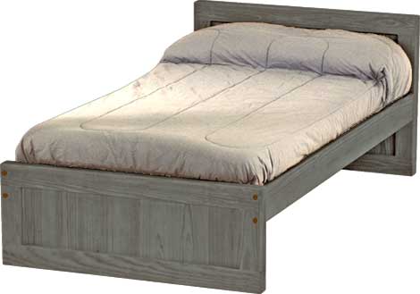 Panel Bed, Twin, 29" Headboard and 16" Footboard, By Crate Designs. 4396