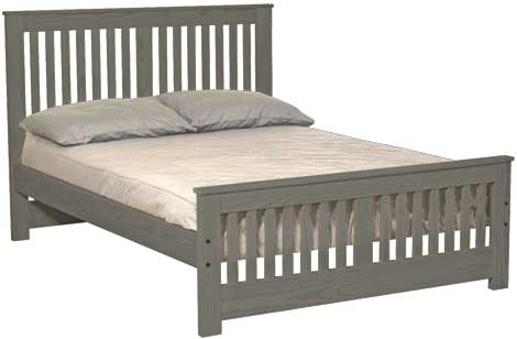 Shaker Bed, Full, 44" headboard and 22" Footboard, By Crate Designs. 44742