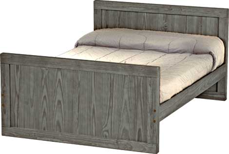 Panel Bed, Full, 37" Headboard and 29" Footboard, By Crate Designs. 4479