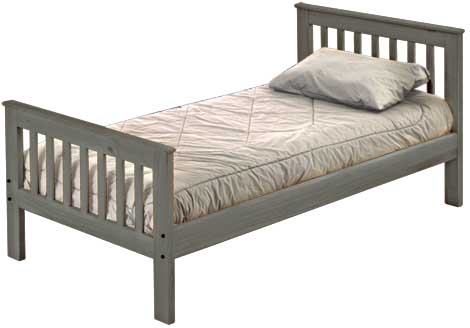 Mission Bed, Twin, 36" Headboard and 29" Footboard, By Crate Designs. 4769