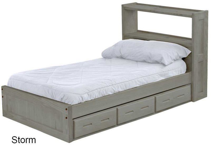 Bookcase Bed with Drawers, Twin, By Crate Designs. 4336