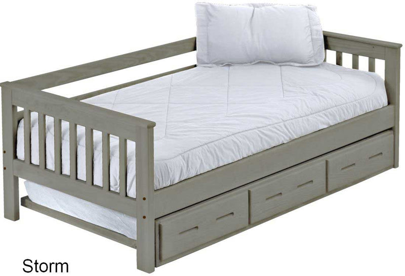 Mission Day Bed with Drawers, Twin, 29" High, By Crate Designs. 4717